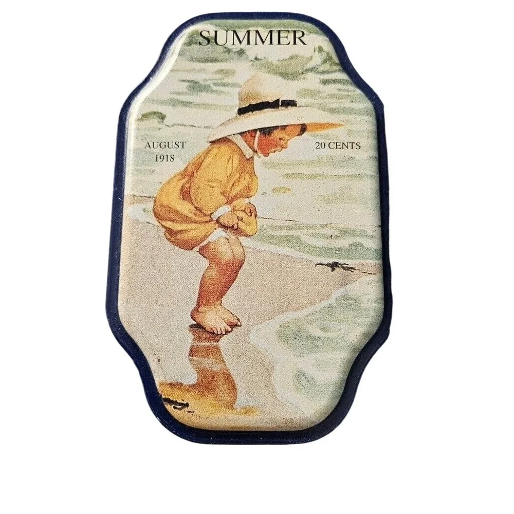 Vintage Summer August 1918‎ good housekeeping  tin storage box 8.5x5x2 inches